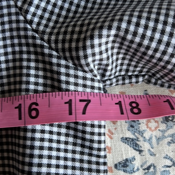 Small Gingham Black and White Peplum Top with Embroidery - Picture 8 of 8